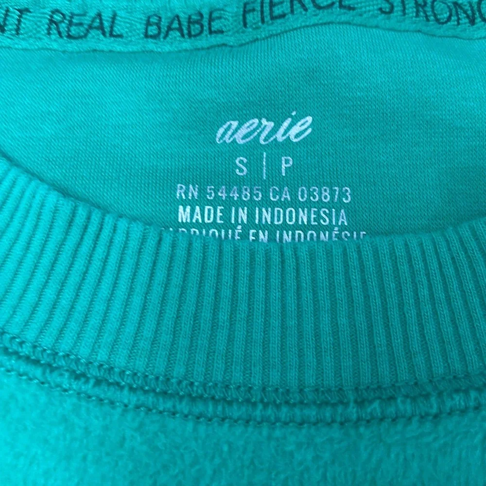 AERIE Fuzzy Green Sweater - Picture 3 of 10